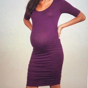 Side-Ruched, Body-Con Maternity Dress